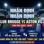 Hình ảnh nhận định tổng quan trận đấu giữa Club Brugge và Aston Villa tại vòng 1 Champions League, phân tích lực lượng và dự đoán tỷ số từ ThapcamTV.